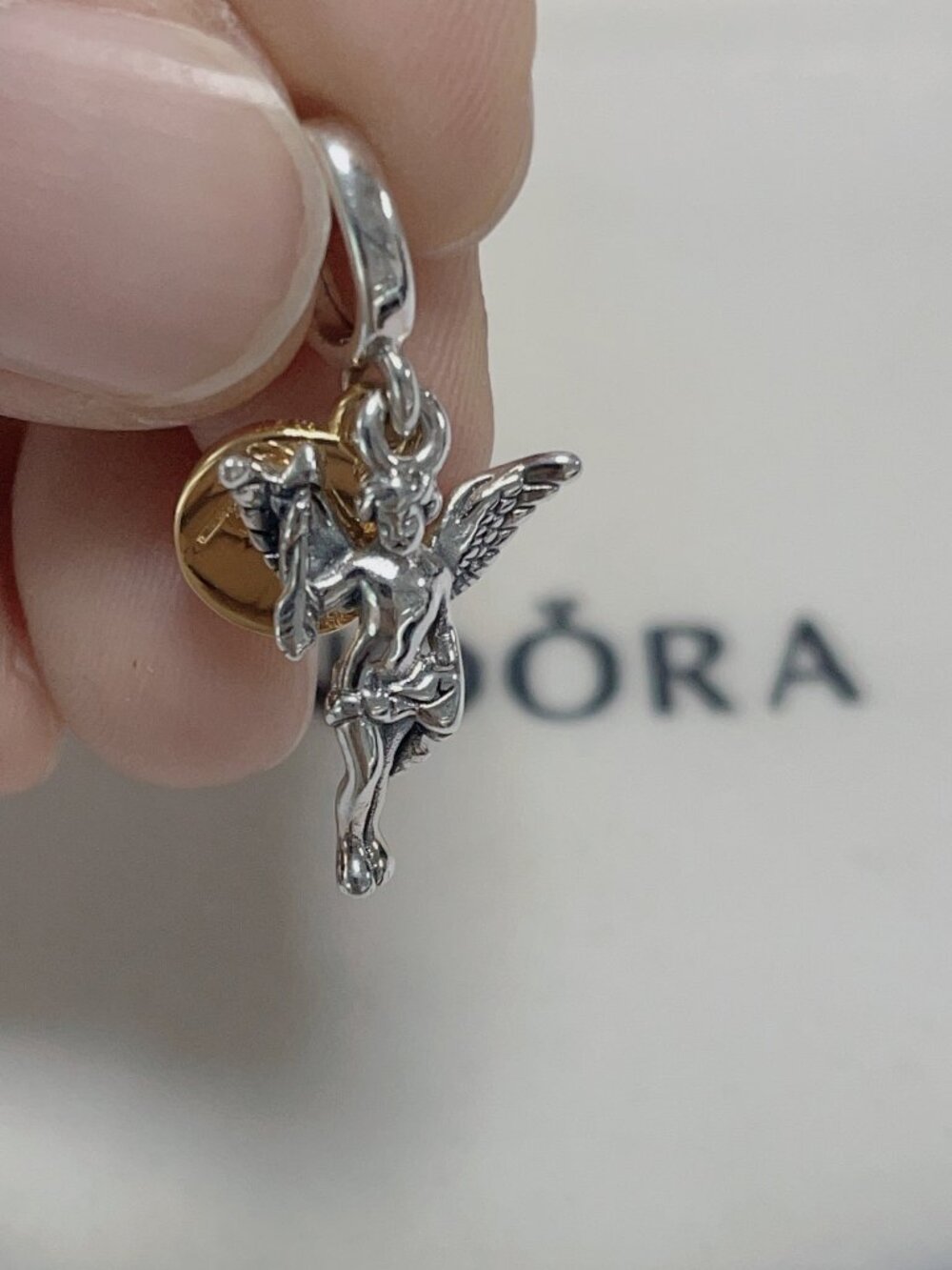 Pandora Two Tone Cupid Dangle Charm